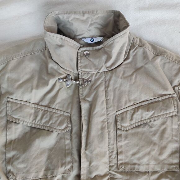 BMW Men’s Jacket Size Large Tan Insulated Beige Khaki Tactical Lined Field Coat - Picture 1 of 16